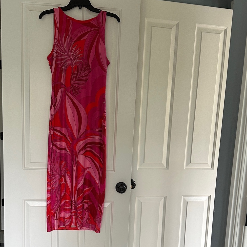 FARM Rio Vibrant Pink and Red Maxi Dress